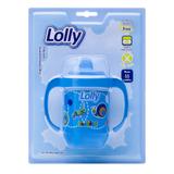 Copo Antivazamento Zoo com alça 250ml na cor azul, indicado às crianças acima de 18 (dezoito) meses. - Lolly (lolni)