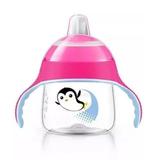 Copo Avent Pinguim Treinamento Antivazamento Rosa 200ml