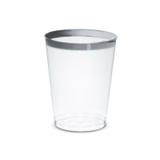 Copo Borda Prata Descartável Premium 300 Ml 12 unidades - Silver plastico