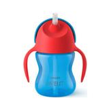 Copo c/ Canudo Curvado Dinossauro 200ml Vermelho/Azul - Philips Avent