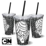 Copo Canudo 600ml Cartoon Network OFF - Macaco Louco - Beek