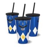 Copo Canudo Parede Dupla 500ml Power Azul - Beek