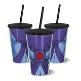 Copo Canudo Parede Dupla 500ml SKULL - Beek