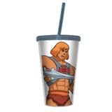 COPO CANUDO PLASTICO HE MAN TRANSPARENTE 500ml - Pdv