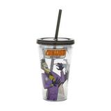 Copo canudo plastico wb jl action laughing joker fd branco 10x6.5x15.6cm 500ml - Urban