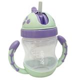 Copo com alca e canudo verde clingo - 240 ml