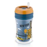 Copo com Canudo - 270Ml - Fun - Boys - Azul e Laranja - NUK