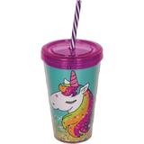 Copo com Canudo 550ml São Bernardo Unicórnio