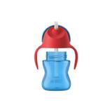 Copo com Canudo Curvado 200ML Azul e Vermelho Philips Avent