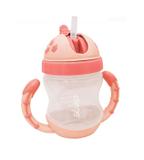 Copo Com Canudo E Alça 240ml Rosa Clingo