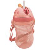 Copo Com Canudo E Válvula 320ml Rosa Clingo