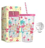 Copo com Canudo - Flamingo - Brasfoot
