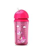 Copo com Canudo Térmico Avent Philips Rosa 260ml 12m+