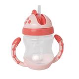 Copo De Alça Rosa Com Canudo 240ml Clingo C2351