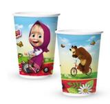 Copo de Papel 180ml - Masha e o Urso - Regina festas