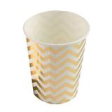 Copo de Papel 270 ml Dourado pacote com 10 unid - Silver plastic