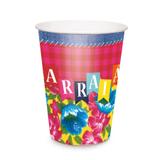 Copo de Papel Arraiá 240ml 08 unidades Cromus - Festabox