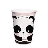 Copo de Papel Descartável Festa Panda Rosê 240ml 08 unidades Cromus - Festabox
