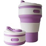 Copo de Silicone Retrátil Dobrável Tampa 350ml - Uny home