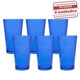 Copo de Suco Calderetta Durável Azul 500ml 6 unidades Bezavel - Festabox