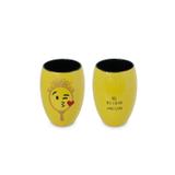 Copo de suco de cerâmica mondoceram diverticon mãeteamo mãe espelho 400ml-amarelo - Mondoceram gourmet