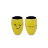 Copo de suco de cerâmica mondoceram diverticon maroto 400ml-amarelo - Mondoceram gourmet