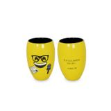 Copo de suco de cerâmica mondoceram diverticon profissões jornalismo 400ml-amarelo - Mondoceram gourmet