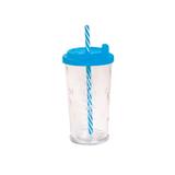 Copo De Vidro 240Ml Azul Claro 8X8X14Cm - Cromus