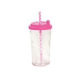 Copo De Vidro 450Ml Rosa Claro 9,5X9,5X17Cm - Cromus