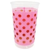 Copo Descartável 300ml Mania Poá Rosa Prafesta 30 Unidades