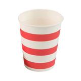 Copo Descartável de Papel 270 ml Listrado Vermelho pacote c/ 10 unid - Silver plastic