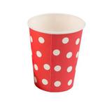 Copo Descartável de Papel 270 ml Poa Vermelho pacote c/ 10 unid - Silver plastic