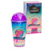 Copo Diamante A magia da vida é ser feliz com canudo 500 ml - Unik