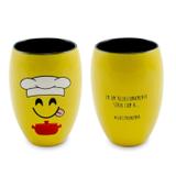 Copo Diverticon Gastronomia 400ml Mondoceram 12,2cmx8,7cmx8,7cm Amarelo