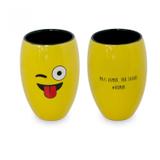 Copo Diverticon Humor 400ml Mondoceram 12,2cmx8,7cmx8,7cm Amarelo