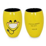 Copo Diverticon Medicina 400ml Mondoceram 12,2cmx8,7cmx8,7cm Amarelo