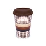Copo em Cerâmica com Tampa de Silicone Daily Trip Café 300ml Marrom - Oxford