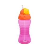 Copo fiona com canudo retratil silicone - 270ml rosa - Lillo