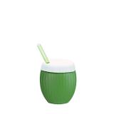 Copo Formato de Coco Verde com Canudo 300 Ml Cacula Injetemp