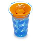 Copo Grande 360 Deco Azul/Laranja Baleia 266ml - Munchkin