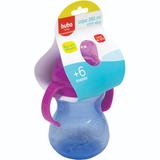 Copo Infantil Com Alça 350 Ml Roxo/rosa Com Medidor De Ml - Buba