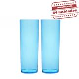 Copo Long Drink Slim Durável Azul Tiffany 260ml 84 unidades Bezavel - Festabox