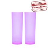 Copo Long Drink Slim Durável Rosa Neon 260ml 84 unidades Bezavel - Festabox