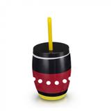 Copo Mimo com Canudo 650 Ml Vermelho, Preto e Amarelo Injetemp