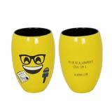 Copo Mondoceram Diverticon Jornalismo Cerâmica 400ml Amarelo