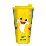 Copo Personalizado Baby Shark Cor Amarelo de Plástico 300ml - Cromus