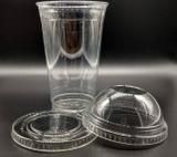 Copo pet 360ml com tampas bolha e reta sem furo 100 unidades - Fabri-kal