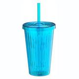 Copo plastico canudo vivid colors azul 10,4 x 10,4 x 16 cm - Urban