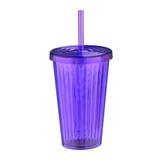 Copo Plástico com Canudo Roxo - Urban