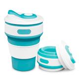 Copo Silicone Retrátil Dobrável Ecológico Reutilizável Quente Frio 350 mL - Thata esportes